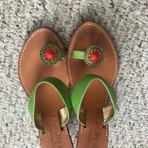 Green Toe Ring Sparkle sandal,fit in size 7.5